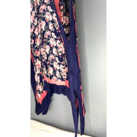 Mario Serrani Open Front Kimono Cardigan One Size Lagenlook Floral Boho Festival - Picture 8 of 10